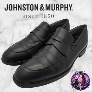 Johnston & Murphy Penny Loafer Men 11.5 Dual Width Black Waterproof Leather Shoe